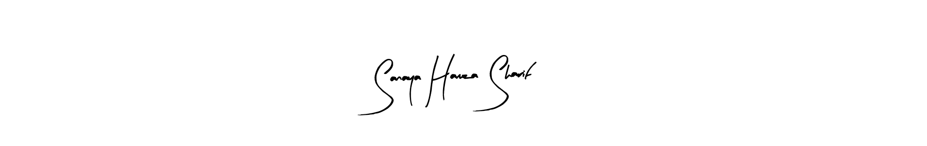 Create a beautiful signature design for name Sanaya Hamza Sharif. With this signature (Arty Signature) fonts, you can make a handwritten signature for free. Sanaya Hamza Sharif signature style 8 images and pictures png