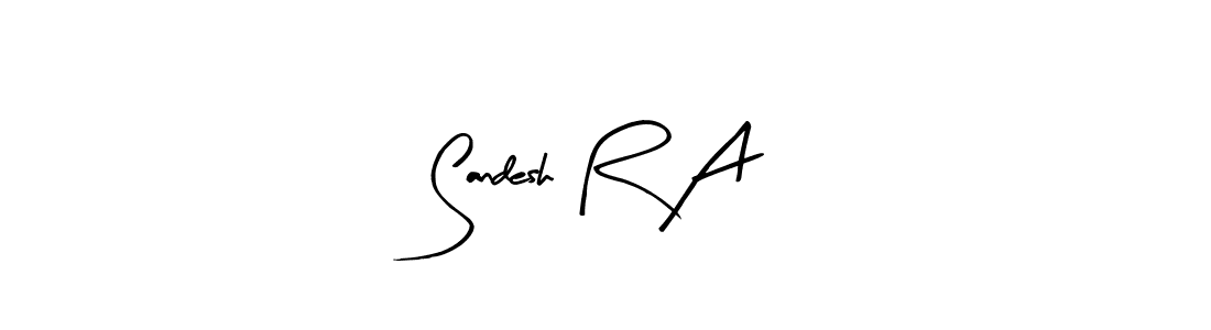 You should practise on your own different ways (Arty Signature) to write your name (Sandesh R A) in signature. don't let someone else do it for you. Sandesh R A signature style 8 images and pictures png