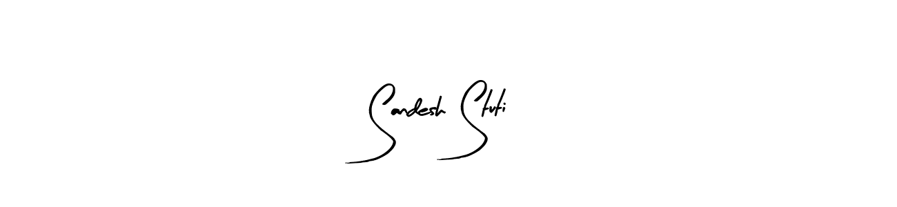 The best way (Arty Signature) to make a short signature is to pick only two or three words in your name. The name Sandesh Stuti include a total of six letters. For converting this name. Sandesh Stuti signature style 8 images and pictures png