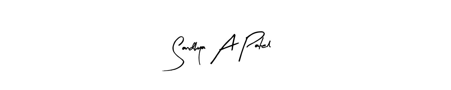 This is the best signature style for the Sandhya A Patel name. Also you like these signature font (Arty Signature). Mix name signature. Sandhya A Patel signature style 8 images and pictures png