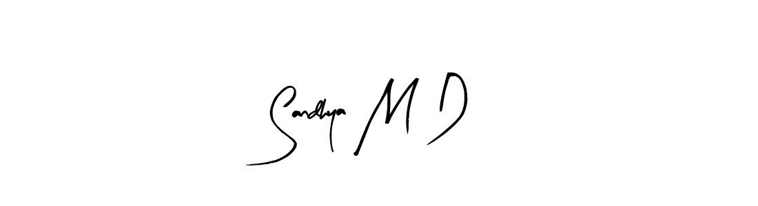 Use a signature maker to create a handwritten signature online. With this signature software, you can design (Arty Signature) your own signature for name Sandhya M D. Sandhya M D signature style 8 images and pictures png