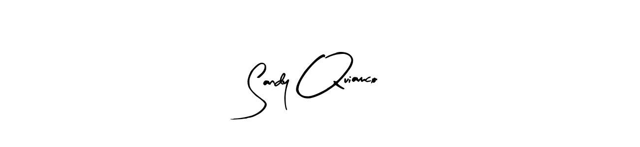 Arty Signature is a professional signature style that is perfect for those who want to add a touch of class to their signature. It is also a great choice for those who want to make their signature more unique. Get Sandy Quiamco name to fancy signature for free. Sandy Quiamco signature style 8 images and pictures png