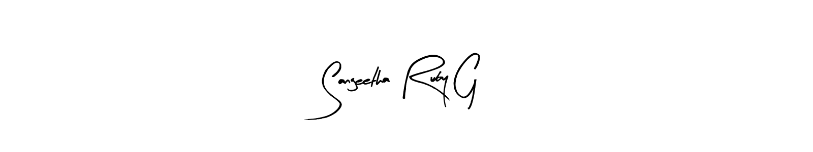 Similarly Arty Signature is the best handwritten signature design. Signature creator online .You can use it as an online autograph creator for name Sangeetha Ruby G. Sangeetha Ruby G signature style 8 images and pictures png