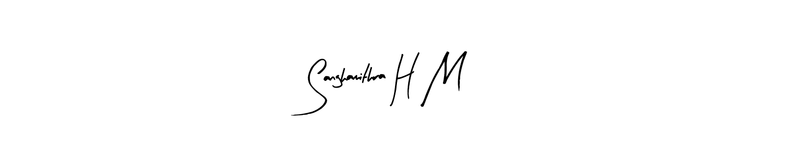The best way (Arty Signature) to make a short signature is to pick only two or three words in your name. The name Sanghamithra H M include a total of six letters. For converting this name. Sanghamithra H M signature style 8 images and pictures png