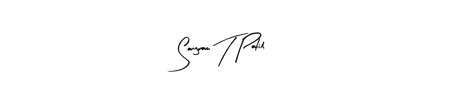 How to make Sangram T Patil name signature. Use Arty Signature style for creating short signs online. This is the latest handwritten sign. Sangram T Patil signature style 8 images and pictures png