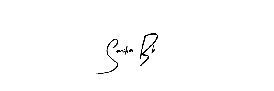 Arty Signature is a professional signature style that is perfect for those who want to add a touch of class to their signature. It is also a great choice for those who want to make their signature more unique. Get Sanika Bk name to fancy signature for free. Sanika Bk signature style 8 images and pictures png