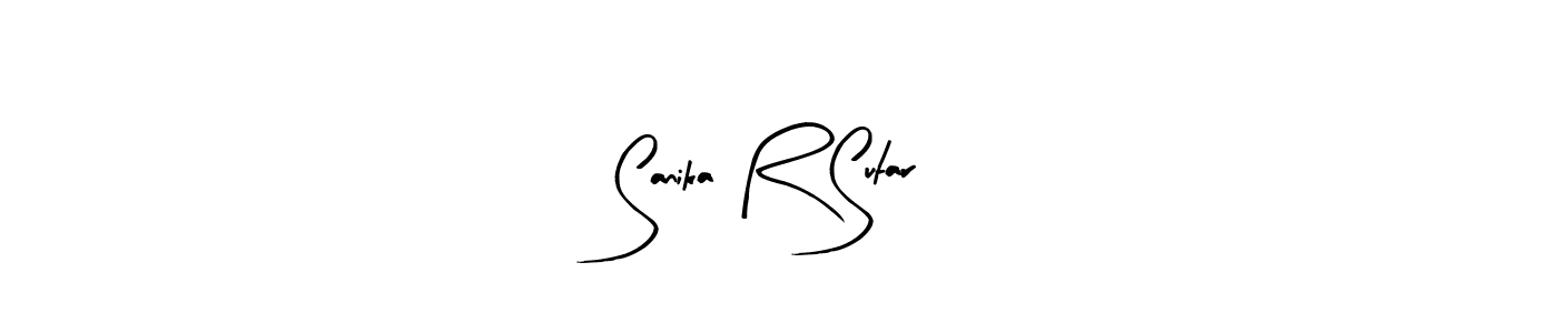 The best way (Arty Signature) to make a short signature is to pick only two or three words in your name. The name Sanika R Sutar include a total of six letters. For converting this name. Sanika R Sutar signature style 8 images and pictures png