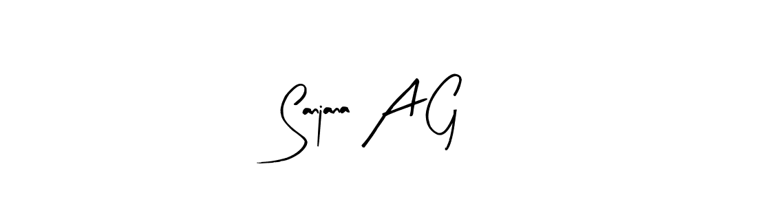 The best way (Arty Signature) to make a short signature is to pick only two or three words in your name. The name Sanjana A G include a total of six letters. For converting this name. Sanjana A G signature style 8 images and pictures png