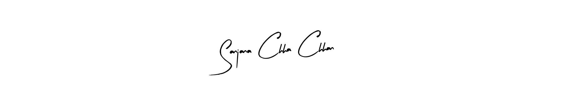 How to make Sanjana Chha Chhan name signature. Use Arty Signature style for creating short signs online. This is the latest handwritten sign. Sanjana Chha Chhan signature style 8 images and pictures png