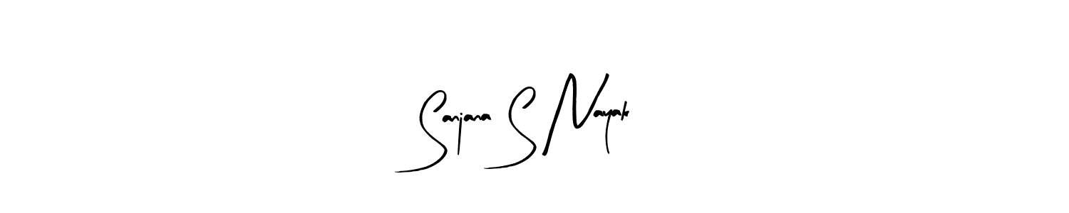 How to make Sanjana S Nayak name signature. Use Arty Signature style for creating short signs online. This is the latest handwritten sign. Sanjana S Nayak signature style 8 images and pictures png