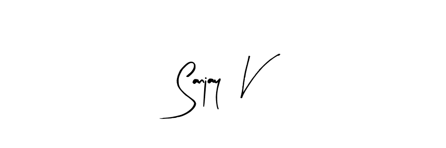 You can use this online signature creator to create a handwritten signature for the name Sanjay  V. This is the best online autograph maker. Sanjay  V signature style 8 images and pictures png