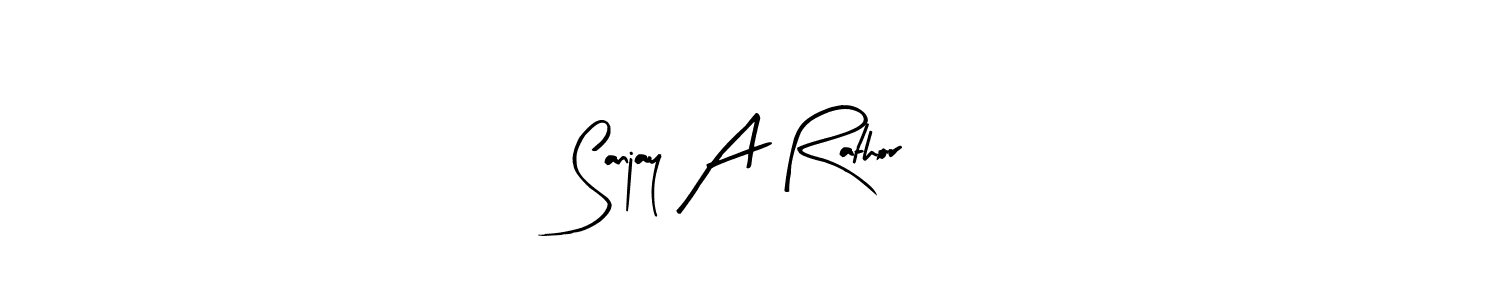 The best way (Arty Signature) to make a short signature is to pick only two or three words in your name. The name Sanjay A Rathor include a total of six letters. For converting this name. Sanjay A Rathor signature style 8 images and pictures png