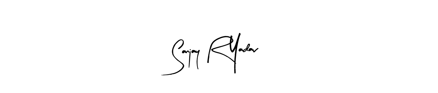 This is the best signature style for the Sanjay R Yadav name. Also you like these signature font (Arty Signature). Mix name signature. Sanjay R Yadav signature style 8 images and pictures png