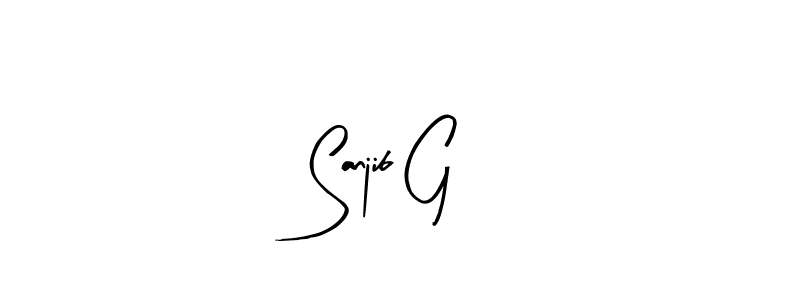 Design your own signature with our free online signature maker. With this signature software, you can create a handwritten (Arty Signature) signature for name Sanjib G. Sanjib G signature style 8 images and pictures png