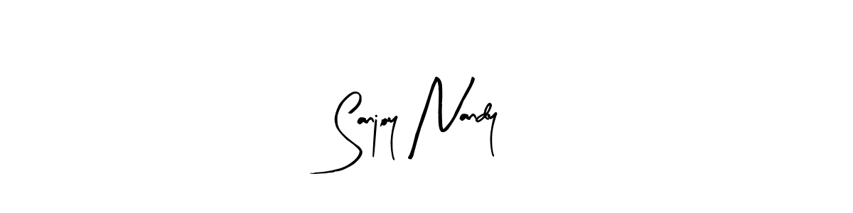 How to make Sanjoy Nandy name signature. Use Arty Signature style for creating short signs online. This is the latest handwritten sign. Sanjoy Nandy signature style 8 images and pictures png