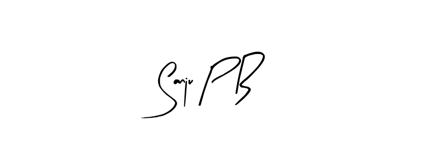 Create a beautiful signature design for name Sanju P B. With this signature (Arty Signature) fonts, you can make a handwritten signature for free. Sanju P B signature style 8 images and pictures png