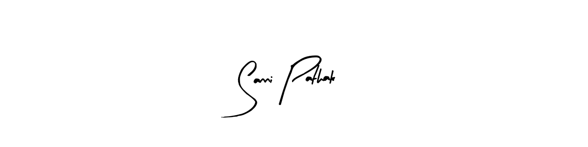 Sanni Pathak stylish signature style. Best Handwritten Sign (Arty Signature) for my name. Handwritten Signature Collection Ideas for my name Sanni Pathak. Sanni Pathak signature style 8 images and pictures png