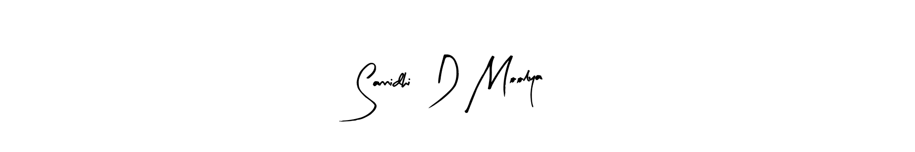 Arty Signature is a professional signature style that is perfect for those who want to add a touch of class to their signature. It is also a great choice for those who want to make their signature more unique. Get Sannidhi  D Moolya name to fancy signature for free. Sannidhi  D Moolya signature style 8 images and pictures png