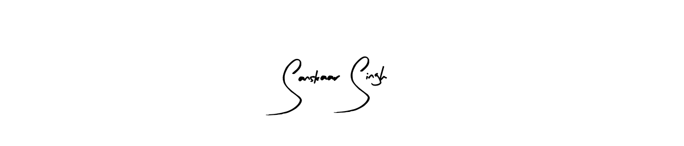 How to make Sanskaar Singh name signature. Use Arty Signature style for creating short signs online. This is the latest handwritten sign. Sanskaar Singh signature style 8 images and pictures png
