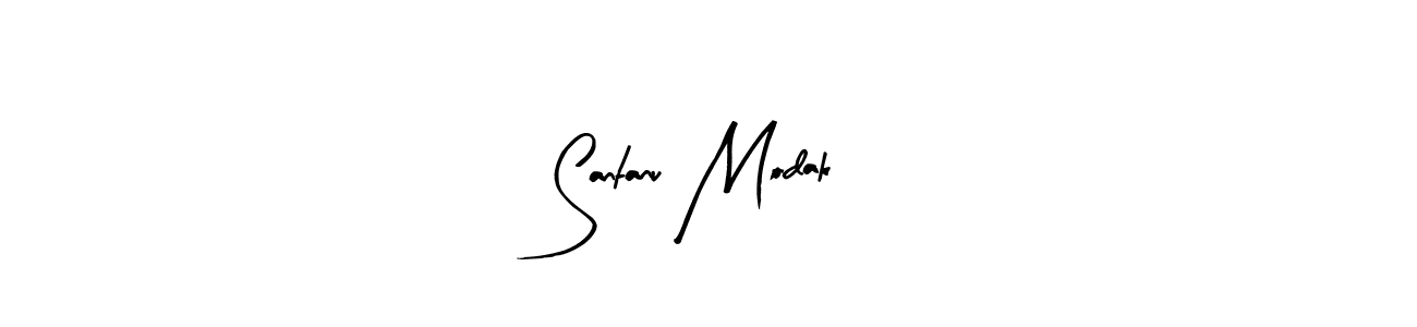 The best way (Arty Signature) to make a short signature is to pick only two or three words in your name. The name Santanu Modak include a total of six letters. For converting this name. Santanu Modak signature style 8 images and pictures png