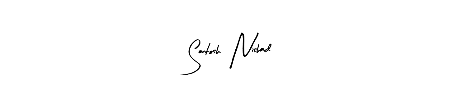 This is the best signature style for the Santosh  Nishad name. Also you like these signature font (Arty Signature). Mix name signature. Santosh  Nishad signature style 8 images and pictures png
