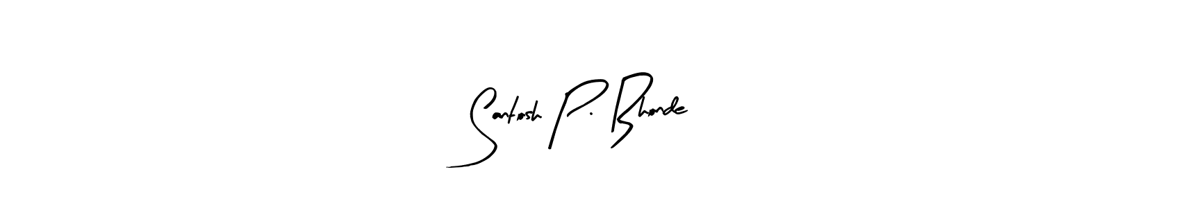 Use a signature maker to create a handwritten signature online. With this signature software, you can design (Arty Signature) your own signature for name Santosh P. Bhonde. Santosh P. Bhonde signature style 8 images and pictures png