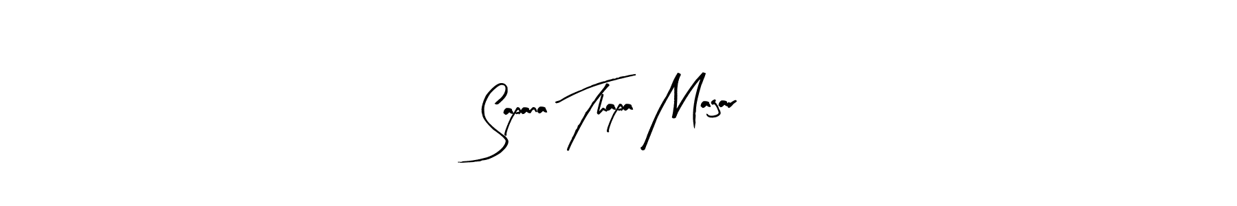 The best way (Arty Signature) to make a short signature is to pick only two or three words in your name. The name Sapana Thapa Magar include a total of six letters. For converting this name. Sapana Thapa Magar signature style 8 images and pictures png