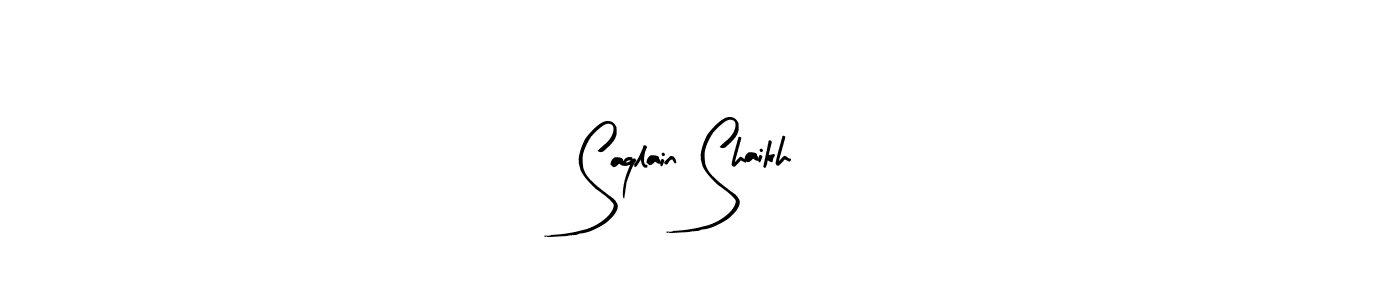 It looks lik you need a new signature style for name Saqlain Shaikh. Design unique handwritten (Arty Signature) signature with our free signature maker in just a few clicks. Saqlain Shaikh signature style 8 images and pictures png