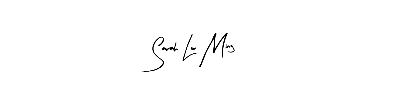 if you are searching for the best signature style for your name Sarah Lw Ming. so please give up your signature search. here we have designed multiple signature styles  using Arty Signature. Sarah Lw Ming signature style 8 images and pictures png