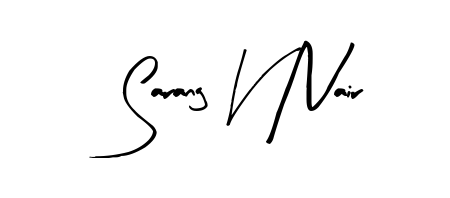How to make Sarang V Nair name signature. Use Arty Signature style for creating short signs online. This is the latest handwritten sign. Sarang V Nair signature style 8 images and pictures png