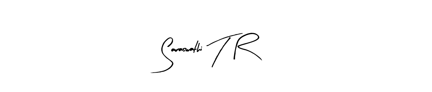 This is the best signature style for the Saraswathi T R name. Also you like these signature font (Arty Signature). Mix name signature. Saraswathi T R signature style 8 images and pictures png