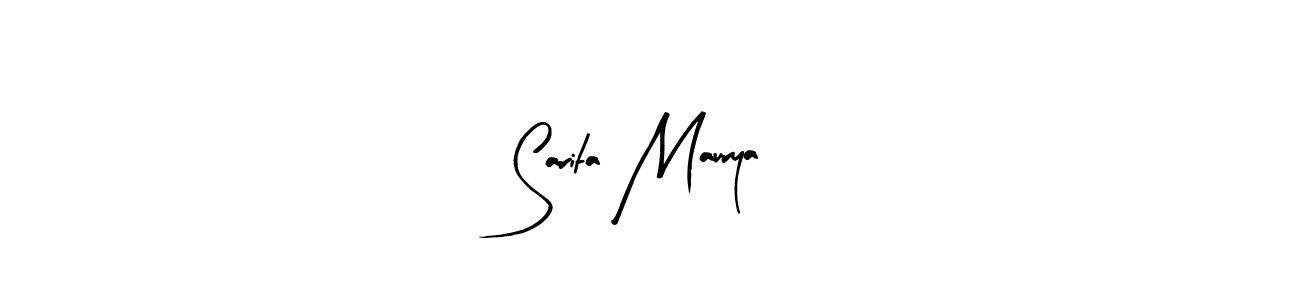 How to make Sarita Maurya name signature. Use Arty Signature style for creating short signs online. This is the latest handwritten sign. Sarita Maurya signature style 8 images and pictures png