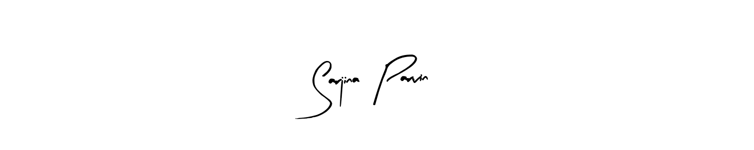 How to make Sarjina  Parvin name signature. Use Arty Signature style for creating short signs online. This is the latest handwritten sign. Sarjina  Parvin signature style 8 images and pictures png