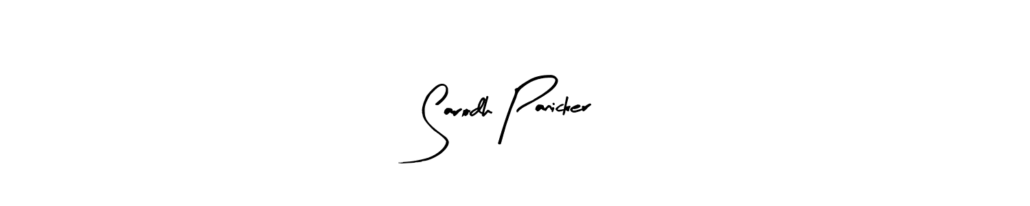 Similarly Arty Signature is the best handwritten signature design. Signature creator online .You can use it as an online autograph creator for name Sarodh Panicker. Sarodh Panicker signature style 8 images and pictures png