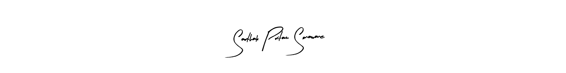 Sarthak Pritam Sonawane stylish signature style. Best Handwritten Sign (Arty Signature) for my name. Handwritten Signature Collection Ideas for my name Sarthak Pritam Sonawane. Sarthak Pritam Sonawane signature style 8 images and pictures png
