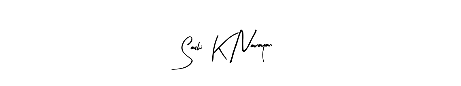 The best way (Arty Signature) to make a short signature is to pick only two or three words in your name. The name Sashi  K Narayan include a total of six letters. For converting this name. Sashi  K Narayan signature style 8 images and pictures png