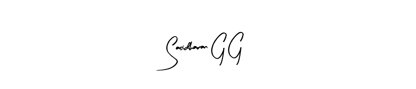 You should practise on your own different ways (Arty Signature) to write your name (Sasidharan G G) in signature. don't let someone else do it for you. Sasidharan G G signature style 8 images and pictures png