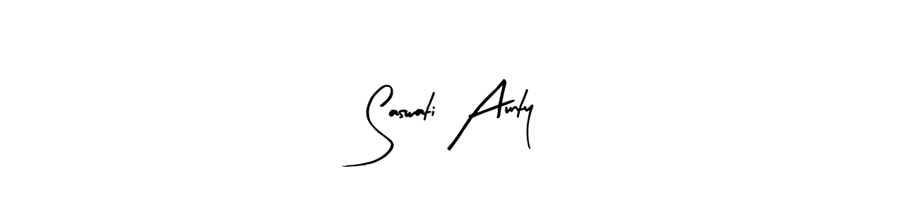 How to make Saswati Aunty name signature. Use Arty Signature style for creating short signs online. This is the latest handwritten sign. Saswati Aunty signature style 8 images and pictures png