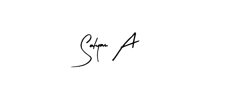 Design your own signature with our free online signature maker. With this signature software, you can create a handwritten (Arty Signature) signature for name Satyam A. Satyam A signature style 8 images and pictures png