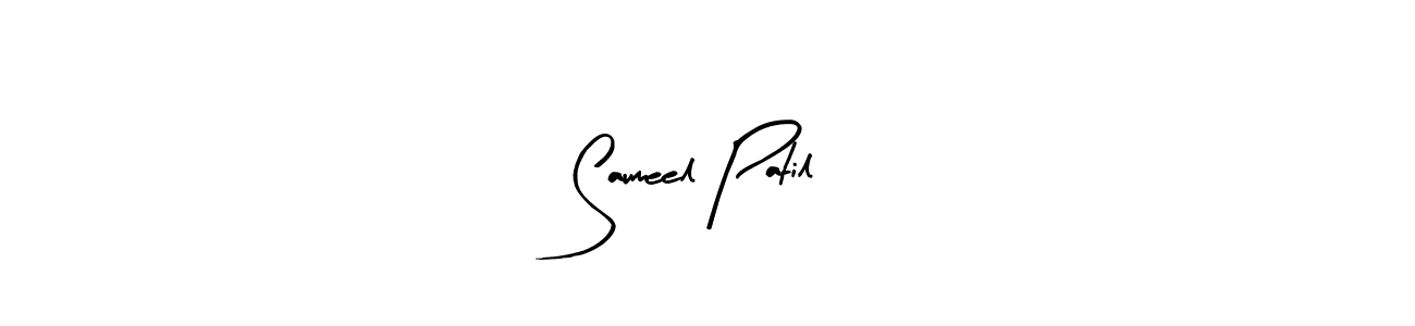 Arty Signature is a professional signature style that is perfect for those who want to add a touch of class to their signature. It is also a great choice for those who want to make their signature more unique. Get Saumeel Patil name to fancy signature for free. Saumeel Patil signature style 8 images and pictures png