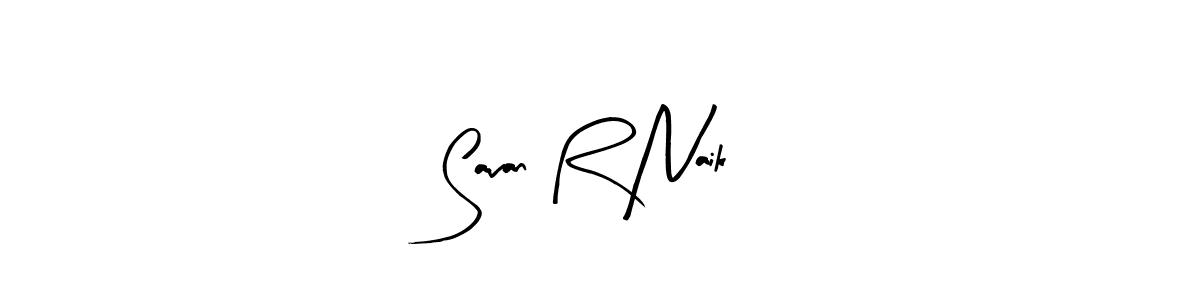 Use a signature maker to create a handwritten signature online. With this signature software, you can design (Arty Signature) your own signature for name Savan R Naik. Savan R Naik signature style 8 images and pictures png