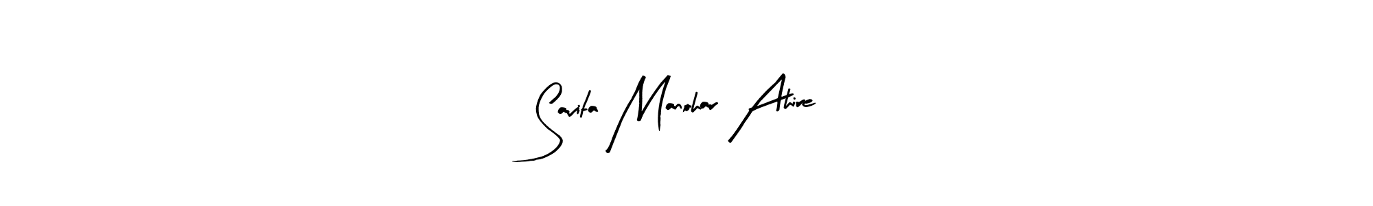 Arty Signature is a professional signature style that is perfect for those who want to add a touch of class to their signature. It is also a great choice for those who want to make their signature more unique. Get Savita Manohar Ahire name to fancy signature for free. Savita Manohar Ahire signature style 8 images and pictures png