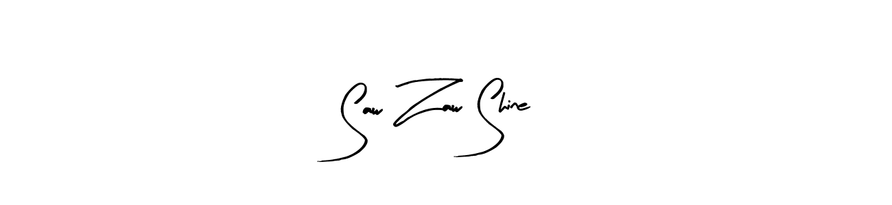 Arty Signature is a professional signature style that is perfect for those who want to add a touch of class to their signature. It is also a great choice for those who want to make their signature more unique. Get Saw Zaw Shine name to fancy signature for free. Saw Zaw Shine signature style 8 images and pictures png