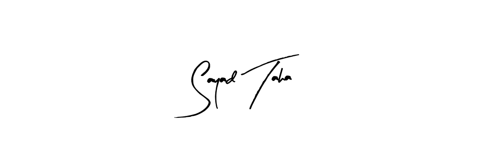 Arty Signature is a professional signature style that is perfect for those who want to add a touch of class to their signature. It is also a great choice for those who want to make their signature more unique. Get Sayad Taha name to fancy signature for free. Sayad Taha signature style 8 images and pictures png