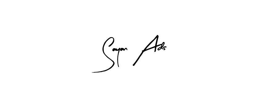 Design your own signature with our free online signature maker. With this signature software, you can create a handwritten (Arty Signature) signature for name Sayan Ads. Sayan Ads signature style 8 images and pictures png