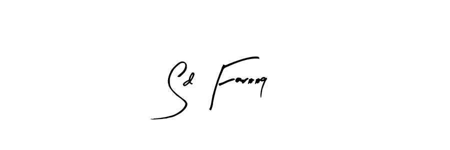 Use a signature maker to create a handwritten signature online. With this signature software, you can design (Arty Signature) your own signature for name Sd Farooq. Sd Farooq signature style 8 images and pictures png