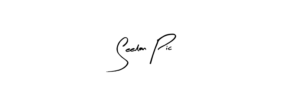 How to make Seelan Pic name signature. Use Arty Signature style for creating short signs online. This is the latest handwritten sign. Seelan Pic signature style 8 images and pictures png