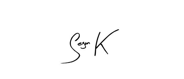 The best way (Arty Signature) to make a short signature is to pick only two or three words in your name. The name Segun K include a total of six letters. For converting this name. Segun K signature style 8 images and pictures png
