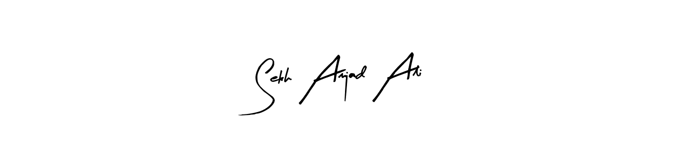 This is the best signature style for the Sekh Amjad Ali name. Also you like these signature font (Arty Signature). Mix name signature. Sekh Amjad Ali signature style 8 images and pictures png