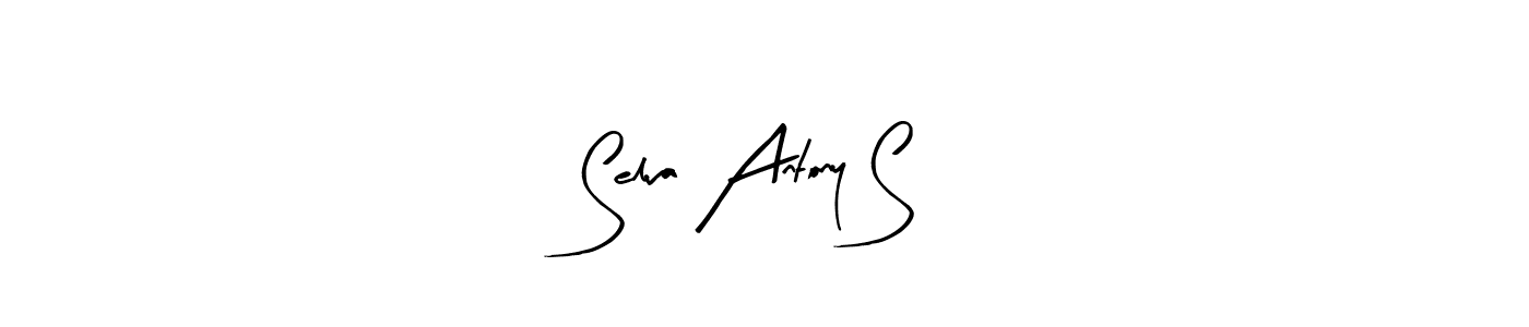 Arty Signature is a professional signature style that is perfect for those who want to add a touch of class to their signature. It is also a great choice for those who want to make their signature more unique. Get Selva Antony S name to fancy signature for free. Selva Antony S signature style 8 images and pictures png